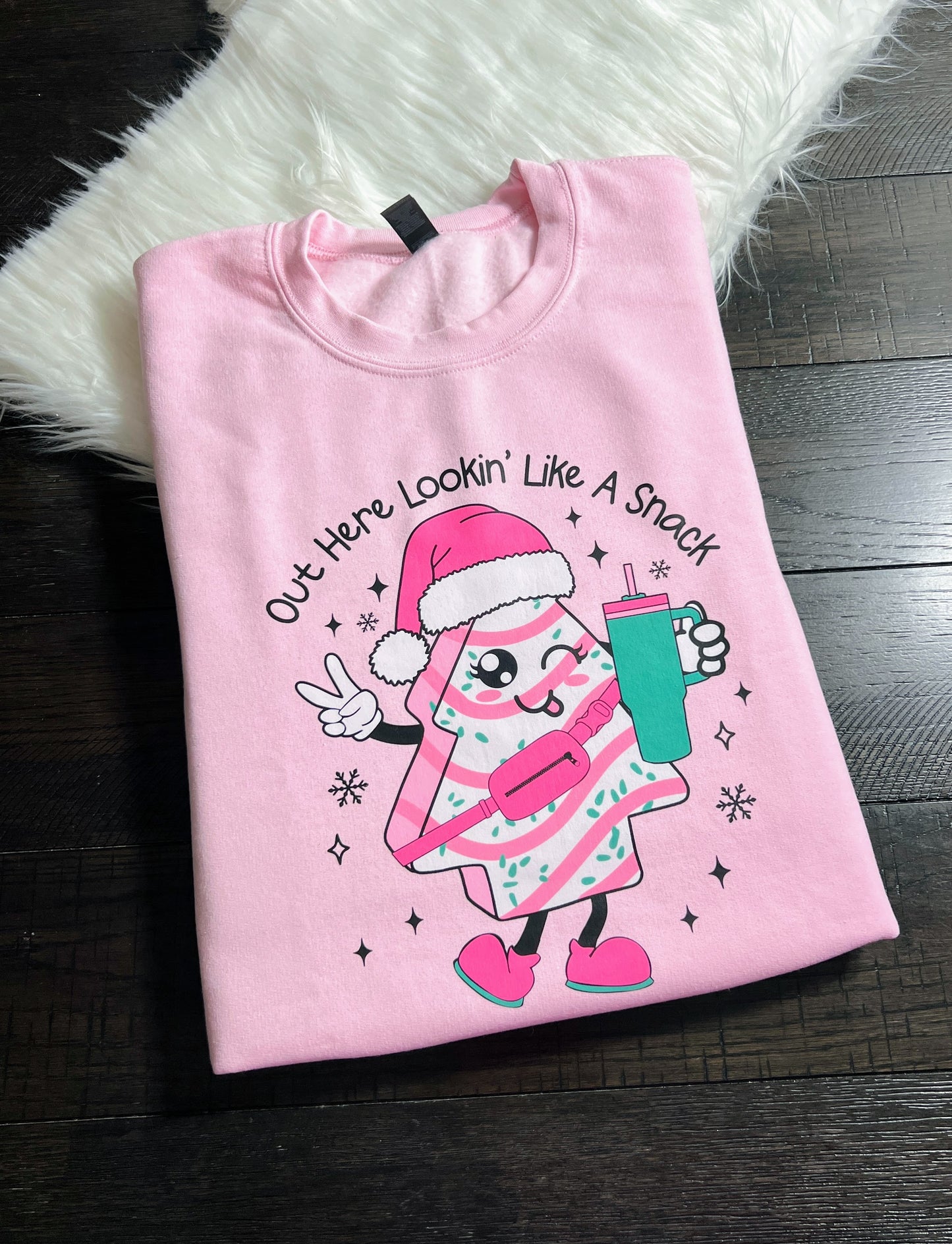 🎄 LAST CHANCE: “Lookin’ Like a Snack” Light Pink Sweatshirt 🎄