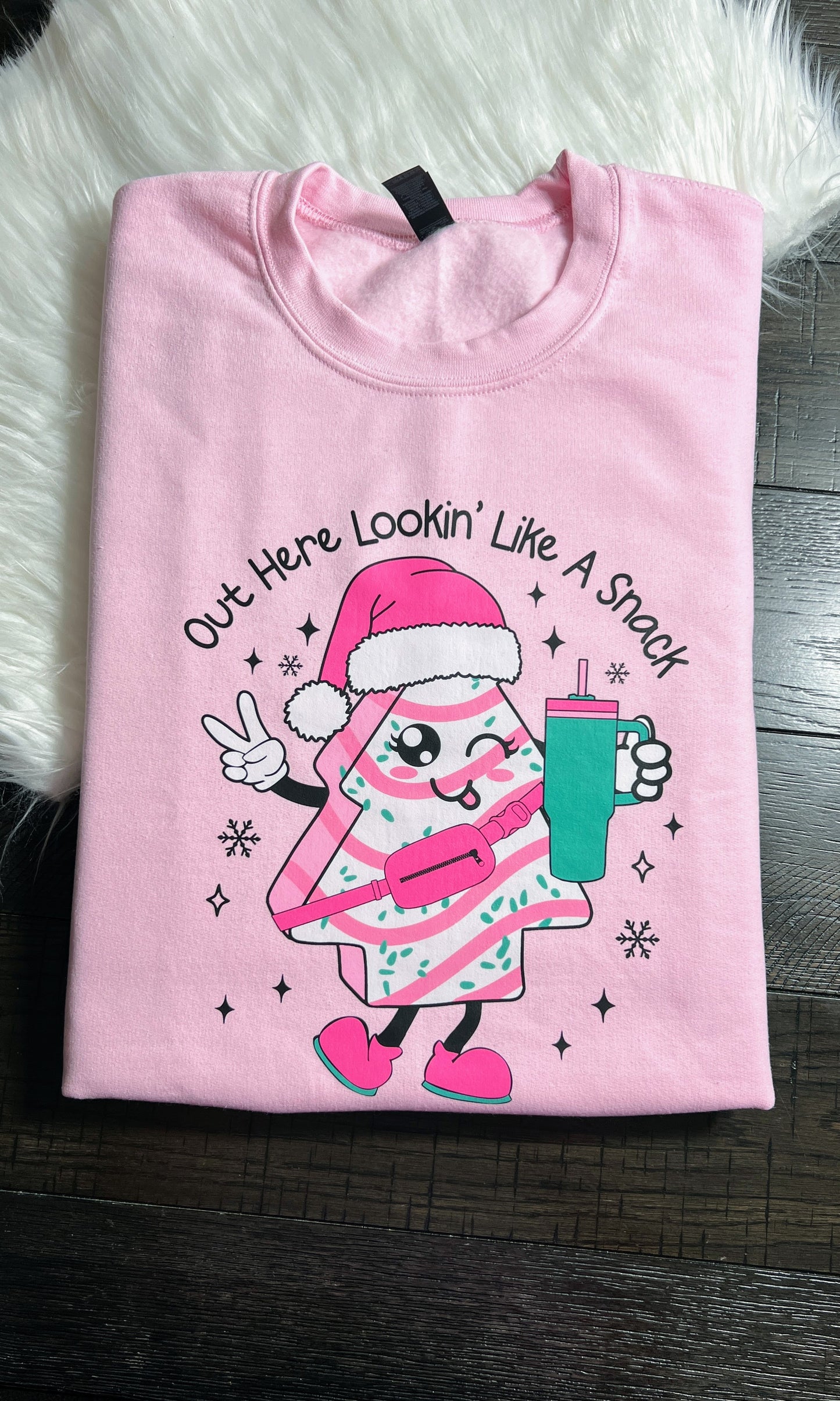🎄 LAST CHANCE: “Lookin’ Like a Snack” Light Pink Sweatshirt 🎄
